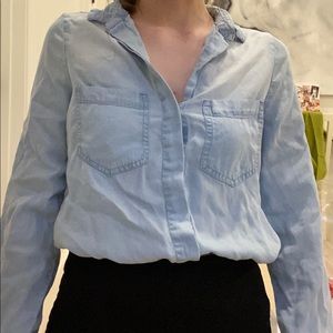Faded Blue Button Down Blouse